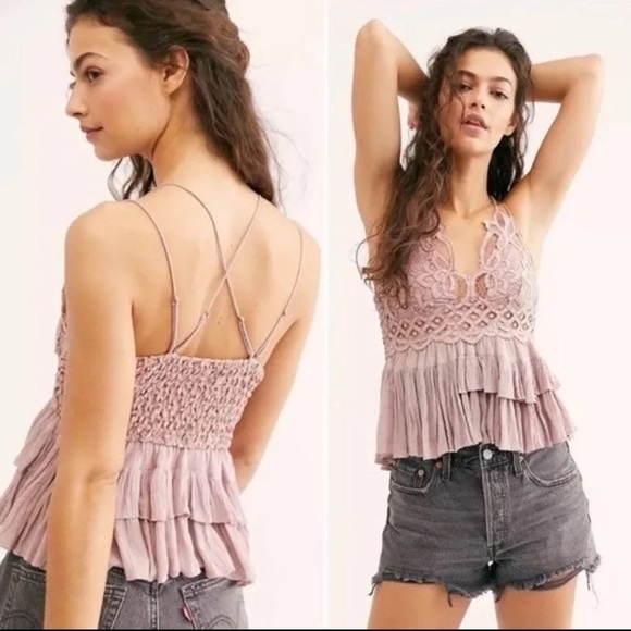 Free People Tops - Free People Adella Cami Mauve Pink Size M Medium NWT